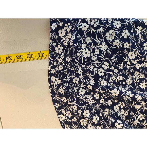 Lulus Navy & White Floral Print Romper With V-Neck & Ruffled Sleeves Large - Picture 9 of 13